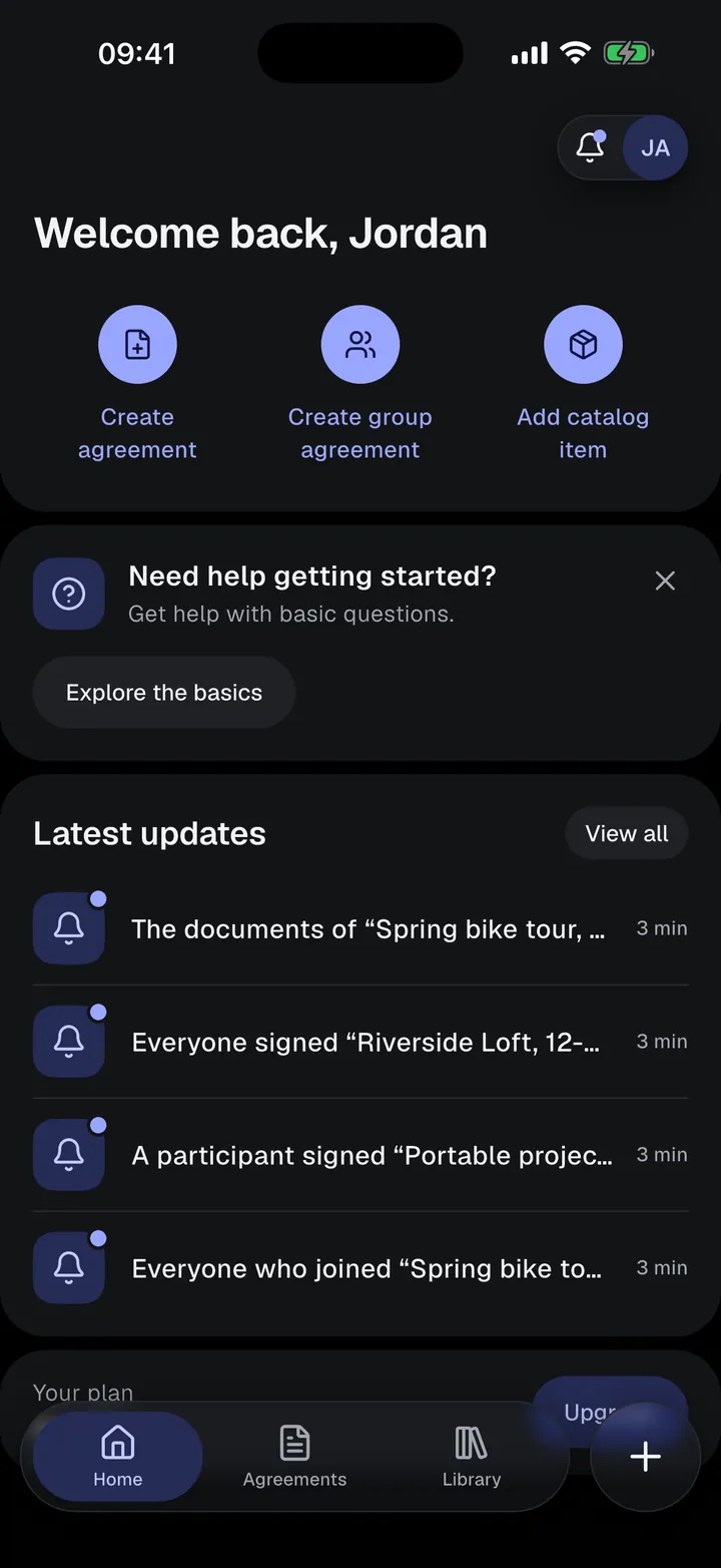 Home with latest updates