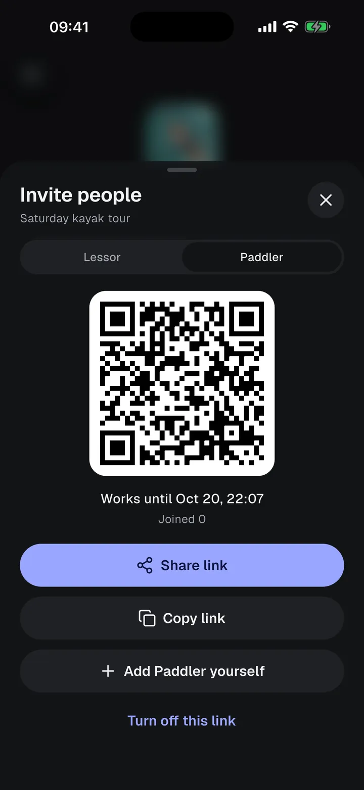 Invite people with a QR code