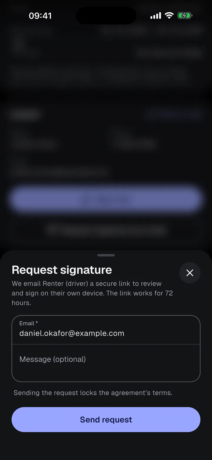 Request signature by email
